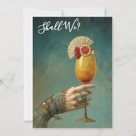 *~* A101  Ornate Cocktail FOTO 24 DEERNIGEREN Kaart (Voorkant)