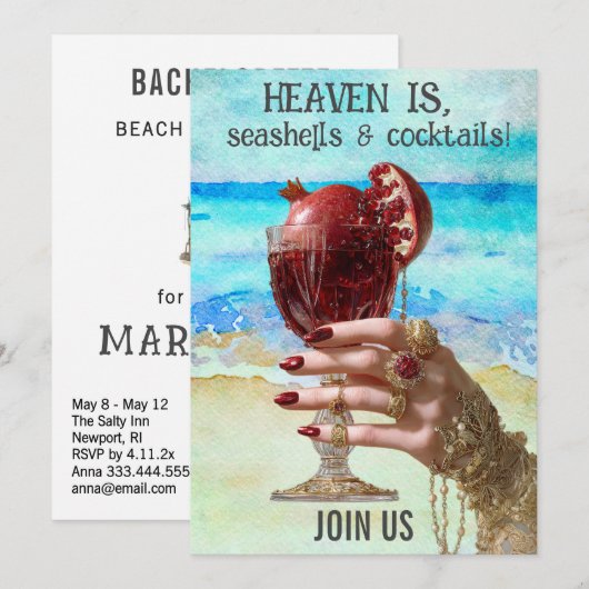 *~* A101 Strandcocktail 6 FOTO DEVERLOFSTER Invi Kaart (Voorkant / Achterkant)