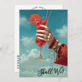 *~* A101 Versierde 16 Cocktail PHOTO DEVIESJE LUCH Kaart (Voorkant / Achterkant)