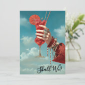 *~* A101 Versierde 16 Cocktail PHOTO VRIJGEZELLEN  Kaart (Staand voorkant)