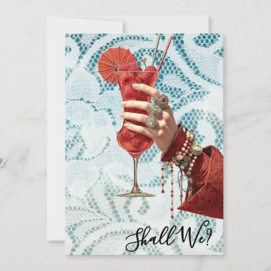 *~* A101 Versierde Cocktail FOTO 16 DE FEUTJESFUI Kaart (Voorkant)