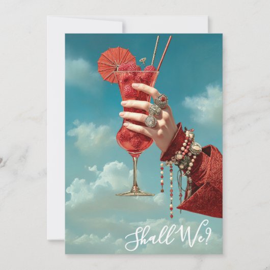 *~* A101 Versierde Cocktail FOTO 16 DEFEITJE HEMEL Kaart (Voorkant)