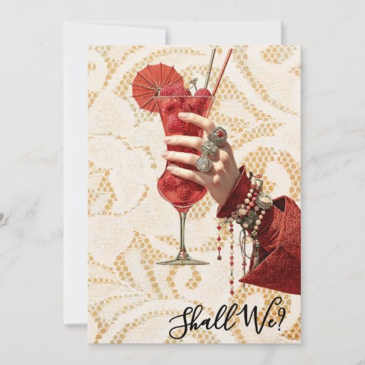 *~* A101 Versierde Cocktail FOTO 4 DE VRIJGELLELLE Kaart (Voorkant)