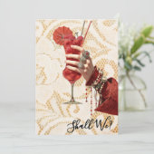 *~* A101 Versierde Cocktail FOTO 4 DE VRIJGELLELLE Kaart (Staand voorkant)