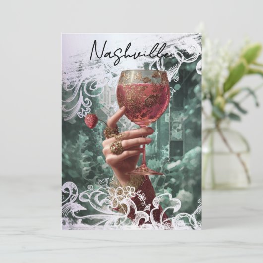 *~* A101PHOTO Bruiloftscocktail Nashville AFGRADUU Kaart (Staand voorkant)