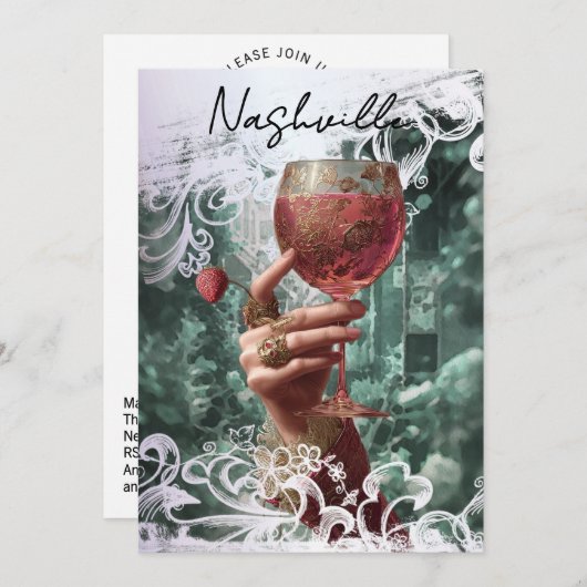 *~* A101PHOTO Bruiloftscocktail Nashville AFGRADUU Kaart (Voorkant / Achterkant)