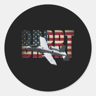 A10 A-10 Thunderbolt Whog BRRRT Ronde Sticker