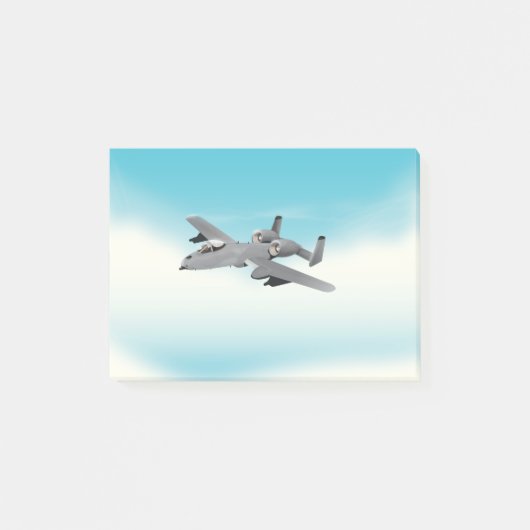 A10 Illustratie militair vliegtuig Post-it® Notes (Voorkant)