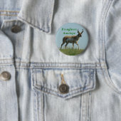 A10 Pronghorn Antelope Ronde Button 5,7 Cm (In situ)