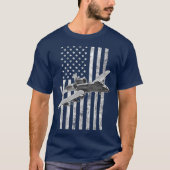A10 Thunderbolt II American Flag A10 Warthog T-shirt (Voorkant)