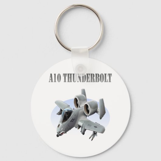 A10 Thunderbolt Silver Plane Sleutelhanger (Voorkant)