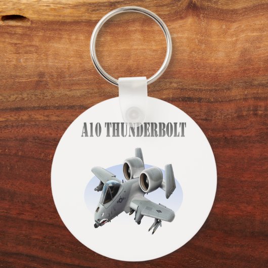 A10 Thunderbolt Silver Plane Sleutelhanger (Voorkant)