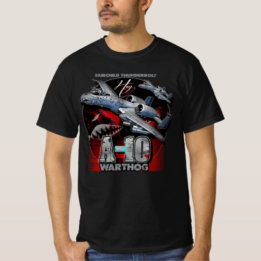 A10 Warthog Fairchild Thunderbolt USAF Fighter Air T-shirt (Voorkant)