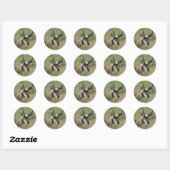 A12 Gaffelbok hertengewei Ronde Sticker (Vel)