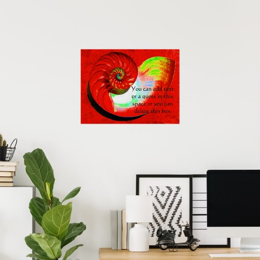 A15 Nautilus Shell Poster - met Jouw tekst - 3 (Thuiskantoor)