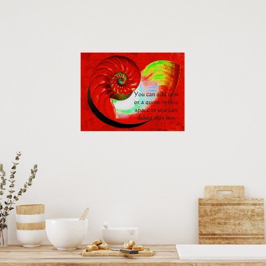 A15 Nautilus Shell Poster - met Jouw tekst - 3 (Keuken)