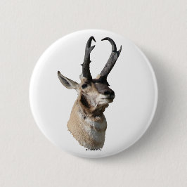 A18 Pronghorn Antelope Head Ronde Button 5,7 Cm