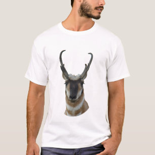 A19 Gaffelantelope Donkere Kop Bok Schot in Hoofd T-shirt