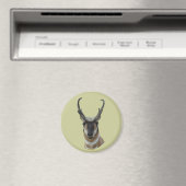 A19 Pronghorn Antelope Dark Face Buck Head Magneet (Insitu (Vaatwasser))