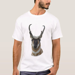A19 Pronghorn Antelope Dark Face Buck Head Shot T-shirt