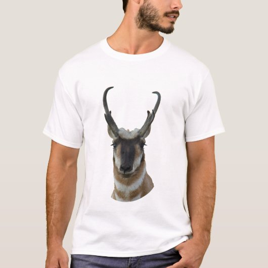 A19 Pronghorn Antelope Dark Face Buck Head Shot T-shirt (Voorkant)