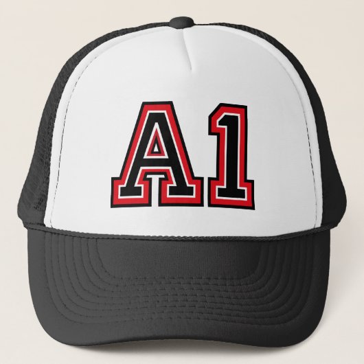 "A1" Monogram Trucker Hat Pet (Voorkant)