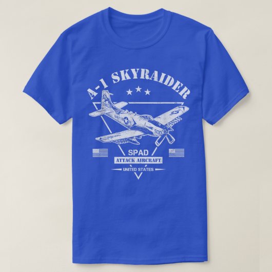 A1 Skyraider SPAD Vliegtuig T-shirt (Design voorkant)