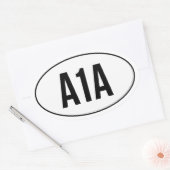 A1A op Oval Highway Number Ovale Sticker (Envelop)