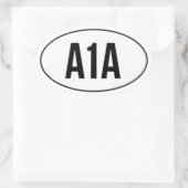 A1A op Oval Highway Number Ovale Sticker (Tas)