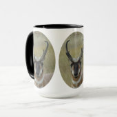 A20 Pronghorn Antelope Buck Black Face Head Shot Mok (Voorkant links)