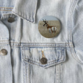 A22 Pronghorn Antelope Ronde Button 5,7 Cm (In situ)