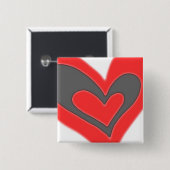 a2z liefdeshart vierkante button 5,1 cm (Voorkant /achterkant)