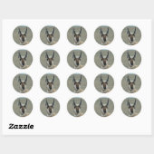 A30 Gaffelantilope Kopschot Ronde Sticker (Vel)