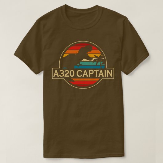 A320 Kapitein Dinosaurus T-shirt (Design voorkant)