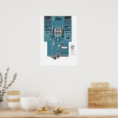 A320 Poster met laag scherm (Keuken)