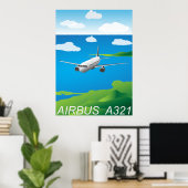 A321 Vector-Poster voor vliegtuigen Poster (Thuiskantoor)