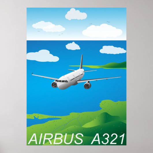 A321 Vector-Poster voor vliegtuigen Poster (Voorkant)