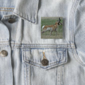 A32 Gaffelbok Hertenbok Vierkante Button 5,1 Cm (In situ)