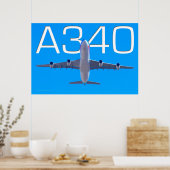 A340 LUCHTVAARTMAATSCHAPPIJ POSTER (Keuken)