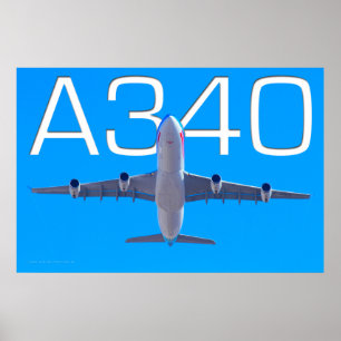 A340 LUCHTVAARTMAATSCHAPPIJ POSTER