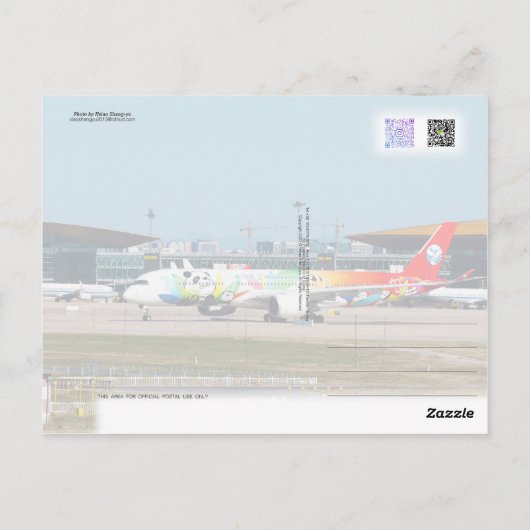 A350 Panda Livery Briefkaart (Achterkant)