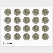 A37 Gaffelantilope Kromme Hoorns Ronde Sticker (Vel)