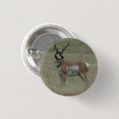 A37 Gaffelbok Hertengewei Kromme Hoorns Ronde Button 3,2 Cm (Voorkant /achterkant)