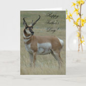 A37 Pronghorn Antelope Big Buck Crooked Horns Kaart (Gele Bloem)
