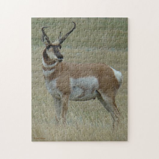 A37 Pronghorn Antelope Crooked Horns Legpuzzel (Verticaal)