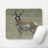 A37 Pronghorn Antelope Crooked Horns Muismat (Met muis)