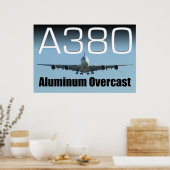 A380 Aluminium overcast Poster (Keuken)