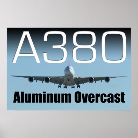 A380 Aluminium overcast Poster (Voorkant)