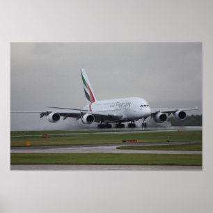 A380 Landing in Manchester Poster