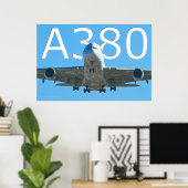 A380 LUCHTVAARTMAATSCHAPPIJ POSTER (Thuiskantoor)
